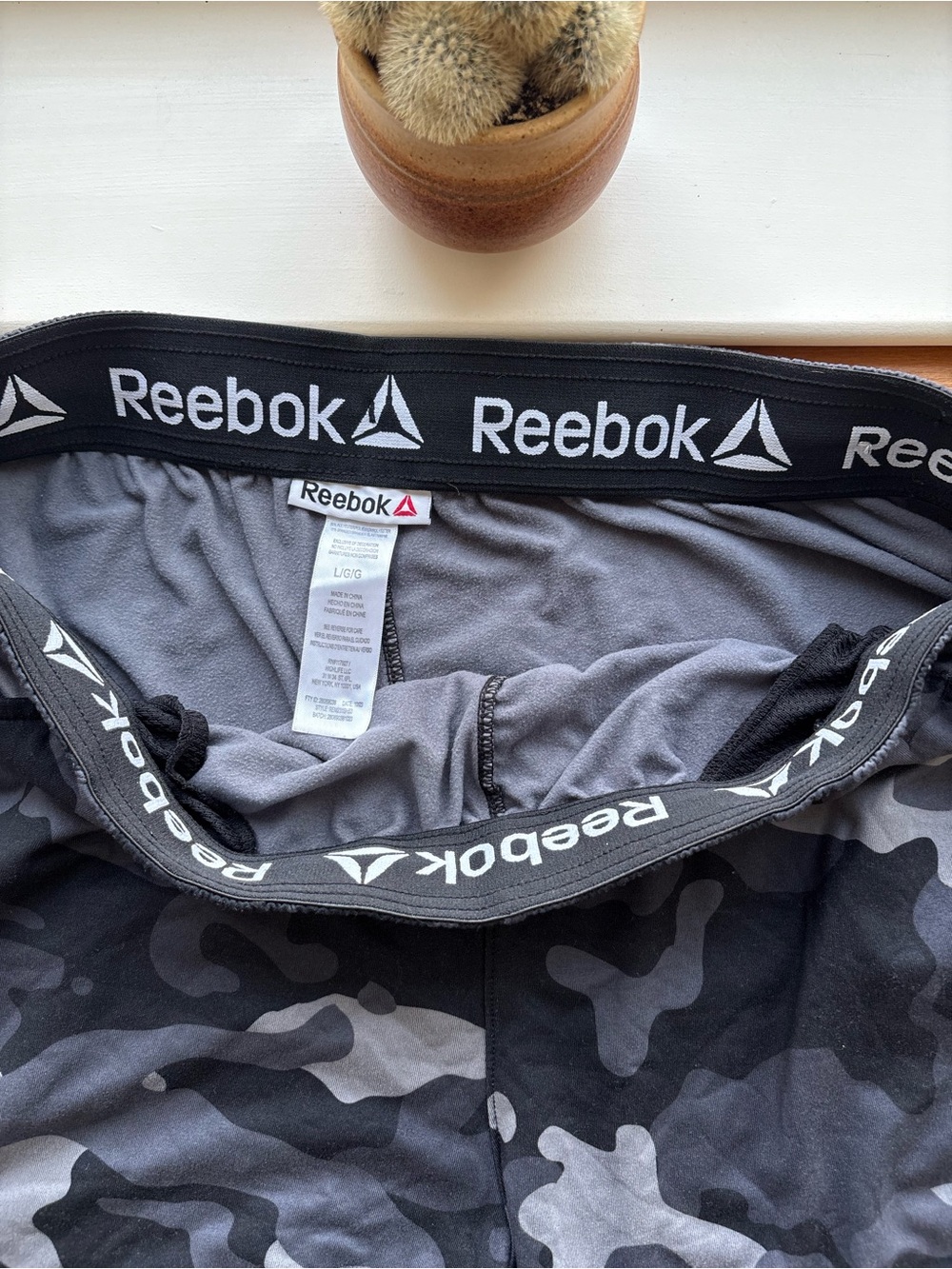 Reebok Men’s Black & Gray Camo Athletic Shorts - Picture 4 of 15